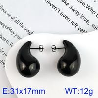 1 Pair Simple Style Water Droplets Plating Stainless Steel Ear Studs sku image 5