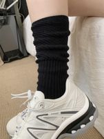 Unisexe Style Simple Couleur Unie Coton Crew Socks Une Paire sku image 2