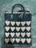 Women's Medium Cotton Plaid Waves Heart Shape Cute Basic Square Open Square Bag sku image 28