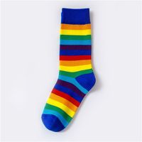 Unisex Süß Regenbogen Baumwolle Crew Socken Ein Paar sku image 4