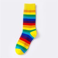 Unisex Cute Rainbow Cotton Crew Socks A Pair sku image 5