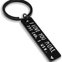 Long Stainless Steel Keychain Letter Couple Gift sku image 3