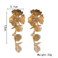 1 Pair Elegant Exaggerated Flower Inlay Copper Artificial Rhinestones Drop Earrings main image 2