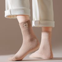Women's Simple Style Solid Color Polyacrylonitrile Fiber Crew Socks A Pair main image 4