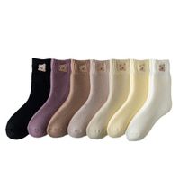 Women's Simple Style Solid Color Polyacrylonitrile Fiber Crew Socks A Pair main image 3
