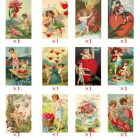 Valentinstag Vintage-stil Herzform Papier Gruppe Festival Karte sku image 1