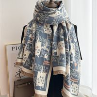 Women's Vacation Simple Style Color Block Imitation Cashmere Printing Scarf main image 3