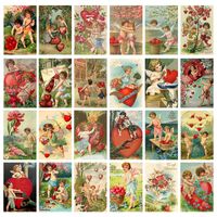 La Saint-valentin Style Vintage Forme De Cœur Papier Fête Festival Carte main image 1