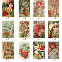 Valentinstag Vintage-stil Herzform Papier Gruppe Festival Karte sku image 2