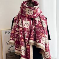 Women's Vacation Simple Style Color Block Imitation Cashmere Printing Scarf main image 4