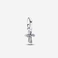 Simple Style Cross Sterling Silver Plating Inlay Zircon Charms Jewelry Accessories main image 1