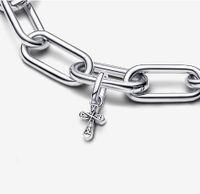 Simple Style Cross Sterling Silver Plating Inlay Zircon Charms Jewelry Accessories main image 4