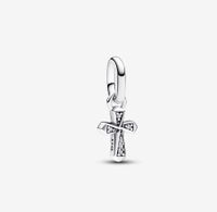 Simple Style Cross Sterling Silver Plating Inlay Zircon Charms Jewelry Accessories sku image 1