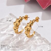 1 Pair Retro French Style Spiral Plating 304 Stainless Steel 14K Gold Plated Ear Studs sku image 1