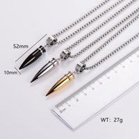 Hip-Hop Bullet 304 Stainless Steel Plating Inlay Men's main image 2