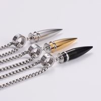 Hip-Hop Bullet 304 Stainless Steel Plating Inlay Men's main image 4