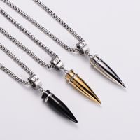 Hip-Hop Bullet 304 Stainless Steel Plating Inlay Men's main image 3
