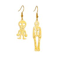 1 Pair IG Style Skeleton Plating 304 Stainless Steel No Inlaid 18K Gold Plated Drop Earrings main image 3