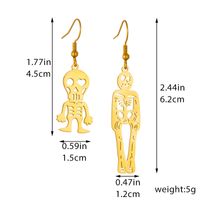 1 Pair IG Style Skeleton Plating 304 Stainless Steel No Inlaid 18K Gold Plated Drop Earrings main image 2