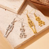 1 Pair IG Style Skeleton Plating 304 Stainless Steel No Inlaid 18K Gold Plated Drop Earrings main image 1
