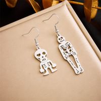 1 Pair IG Style Skeleton Plating 304 Stainless Steel No Inlaid 18K Gold Plated Drop Earrings main image 5