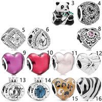Simple Style Panda Heart Shape Crown Sterling Silver Enamel Plating Inlay Zircon Jewelry Packaging Bags main image 1