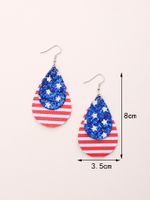 1 Pair Classic Style American Flag Sequins Pu Leather Drop Earrings main image 2