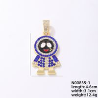 Hip-hop Cartoon Character Stainless Steel Alloy Plating Inlay Rhinestones Gold Plated Men's Charms Necklace main image 2