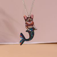 Cute Cat Zinc Alloy Women's Pendant Necklace sku image 4