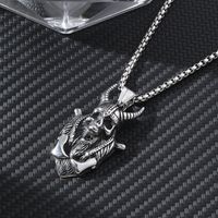 Hip-Hop Cross Anchor Skull Stainless Steel Carving Men's Pendant Necklace main image 3