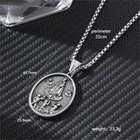 Hip-Hop Cross Anchor Skull Stainless Steel Carving Men's Pendant Necklace sku image 5