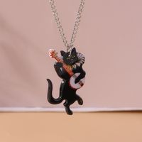 Cute Cat Zinc Alloy Women's Pendant Necklace sku image 5