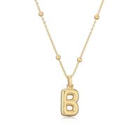 Einfacher Stil Brief Kupfer Überzug 18 Karat Vergoldet Halskette Mit Anhänger main image 5