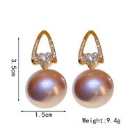 1 Pair Elegant Simple Style Round Plating Inlay Artificial Pearl Steel Diamond 18k Gold Plated Drop Earrings main image 2