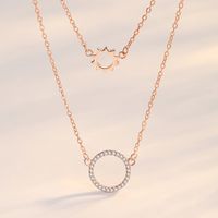Simple Style Round Sterling Silver Plating Inlay Zircon Double Layer Necklaces main image 3