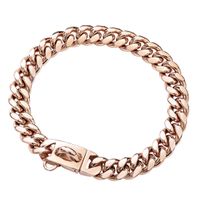 New Stainless Steel Cuban Link Chain Golden Silver 14mm Dog Leash sku image 1