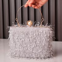 Women's Polyester Solid Color Vintage Style Classic Style Square Lock Clasp Handbag Evening Bag sku image 1