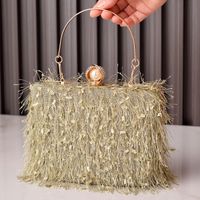 Women's Polyester Solid Color Vintage Style Classic Style Square Lock Clasp Handbag Evening Bag sku image 5