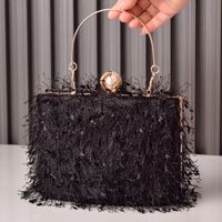 Women's Polyester Solid Color Vintage Style Classic Style Square Lock Clasp Handbag Evening Bag sku image 2