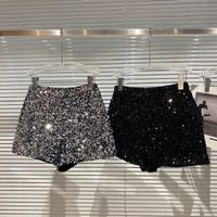 Women's Daily Streetwear Solid Color Shorts Sequins Casual Pants Flared Pants main image 1