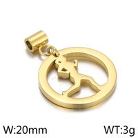 1 Piece Stainless Steel 18K Gold Plated Human sku image 3