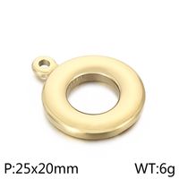 1 Piece Stainless Steel 18K Gold Plated Circle Solid Color sku image 1
