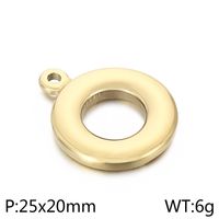 1 Pieza Acero Inoxidable Chapados en oro de 18k Circulo Color Sólido sku image 1