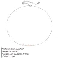 Simple Style Geometric Stainless Steel Beaded Necklace 1 Piece sku image 1
