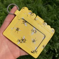 Unisex Color Block Plaid Flower Pu Leather Zipper Buckle Card Holders sku image 48