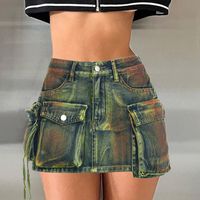 Summer Streetwear Solid Color Cotton Short Mini Dress Skirts main image 6