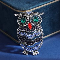 Vintage Style Owl Alloy Inlay Rhinestones Women's Brooches 1 Piece main image 1