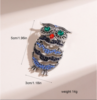 Vintage Style Owl Alloy Inlay Rhinestones Women's Brooches 1 Piece main image 2