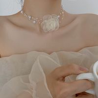 Elegant Heart Shape Imitation Pearl Alloy Beaded Plating Inlay Rhinestones Pearl Women's Pendant Necklace sku image 18