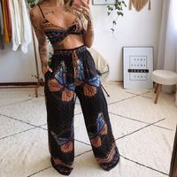 Daily Street Women's Sexy Printing 4-way Stretch Fabric Polyester Printing Backless Pants Sets Pants Sets main image 3
